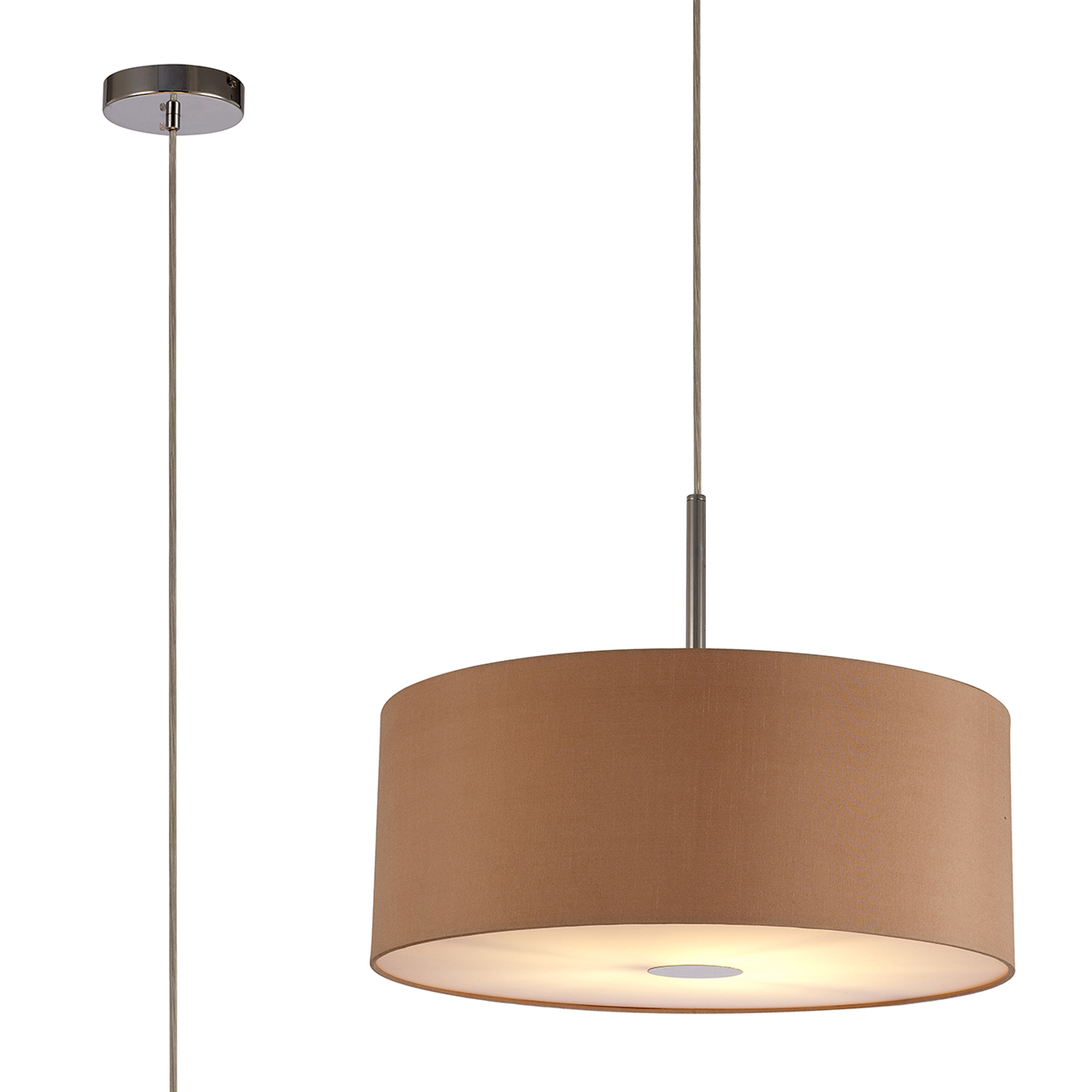 Baymont 50cm Pendant 1 Light Polished Chrome, Antique Gold/Ruby, Frosted Diffuser